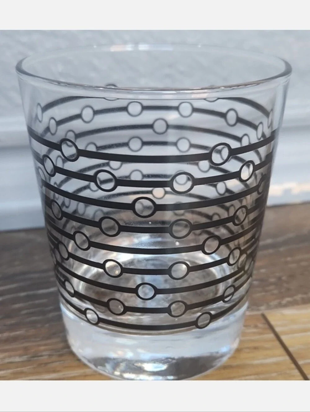 IKEA Clear Black Lines Dots Glass Juice Cup - Picture 4 of 7